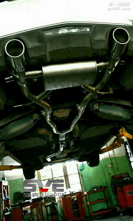 凯迪拉克ATSL升级中尾段双出可变阀门排气安装作业图