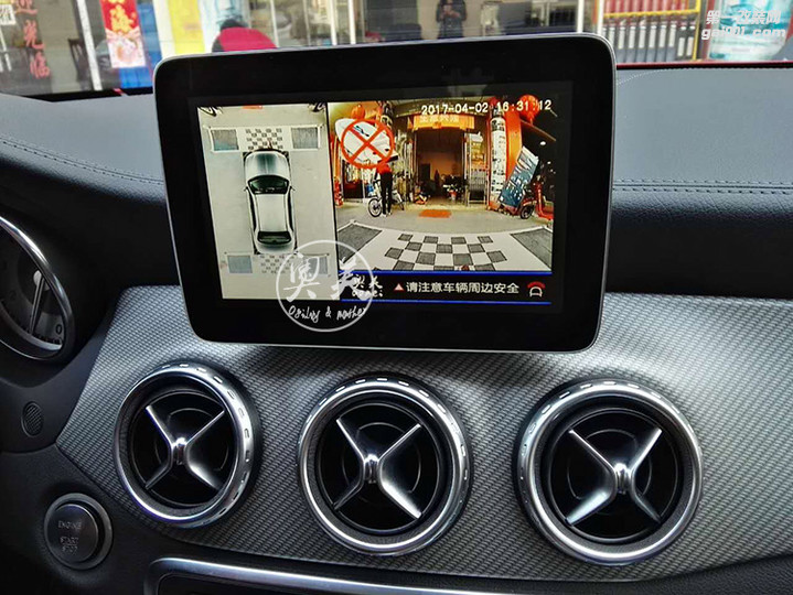 深圳奔驰GLA改装360全景行车记录仪+Carplay