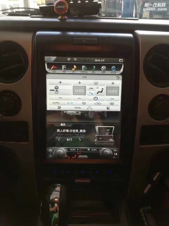 福特F150改装安卓大屏导航 高清倒车影像 深圳奥美名车升级