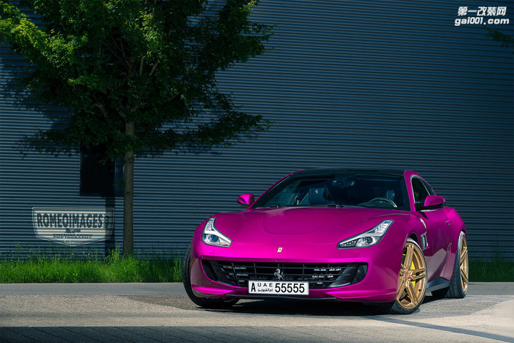 紫色法拉利GTC4Lusso改装金色Vossen轮毂