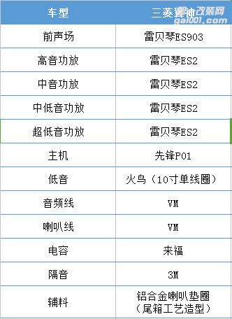 温州汽车音响改装三菱翼神全车音响改装优化