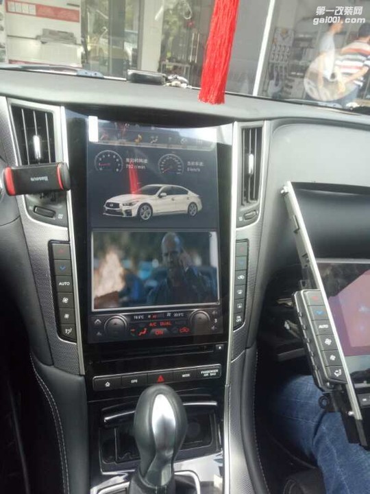 英菲尼迪Q50L改装安卓竖屏导航倒车影像