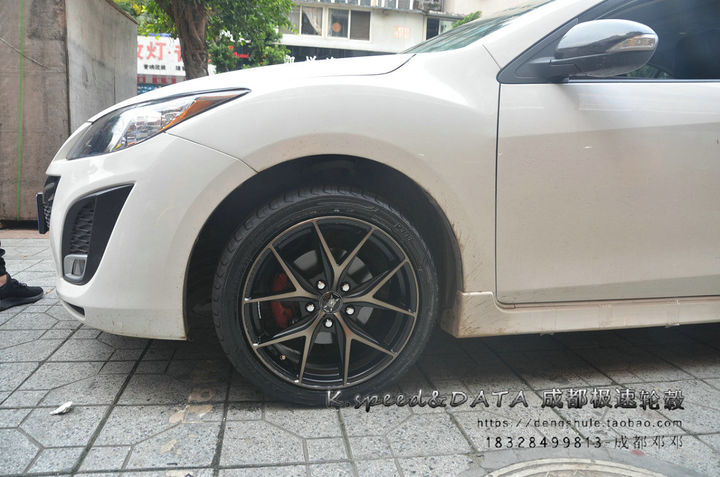 马自达3 星骋升级17寸 KX5325 黑色车面 透明漆 (10).JPG