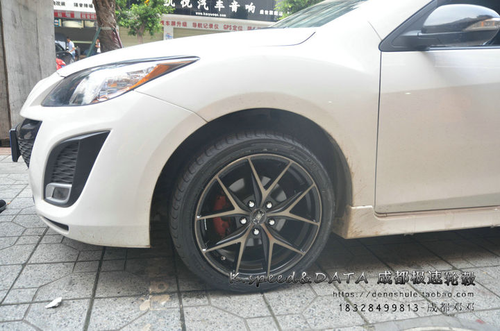 马自达3 星骋升级17寸 KX5325 黑色车面 透明漆 (9).JPG