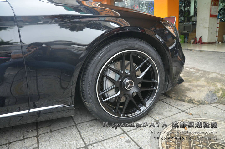 奔驰S320  升级19寸 定制锻造轮毂装车 (19).JPG
