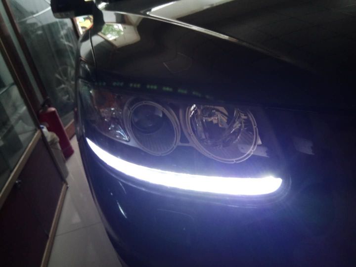 洛阳猫头鹰专业车灯升级改装店 圣达菲升级氙气大灯LED
