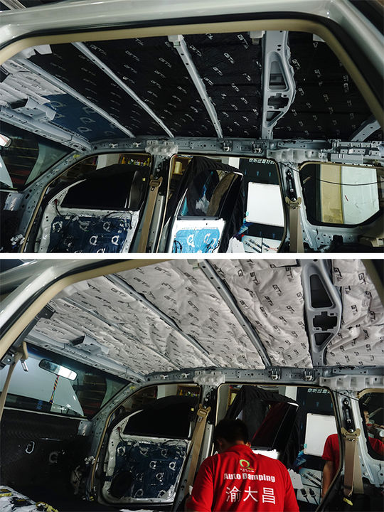 12 车顶棚使用GT止震板和吸音棉进行双层隔音.jpg