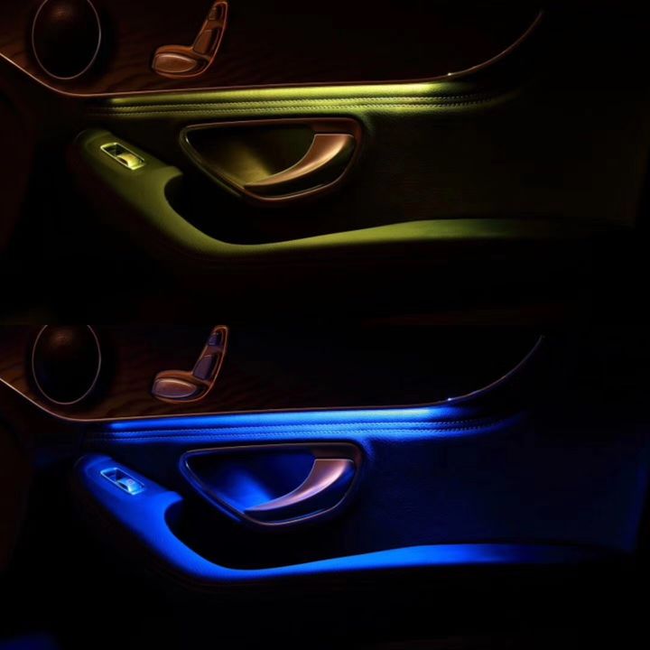 奔驰C级C200L加装十二色氛围灯内饰灯