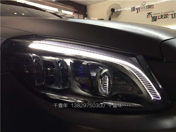 新款奔驰C180.200高配多光束LED大灯-几何车灯改装升级