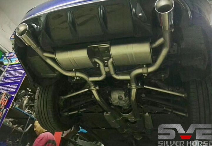 英菲尼迪Q50L改装SVE中尾段双鼓双阀门双出排气系统上车