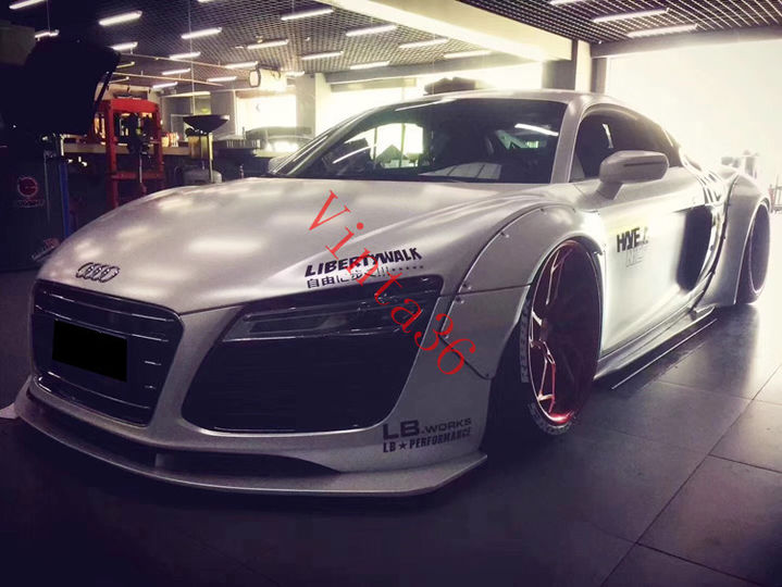 Liberty walk R8 奥迪R8改装LB宽体包围 前后唇 侧裙 尾翼 宽体...