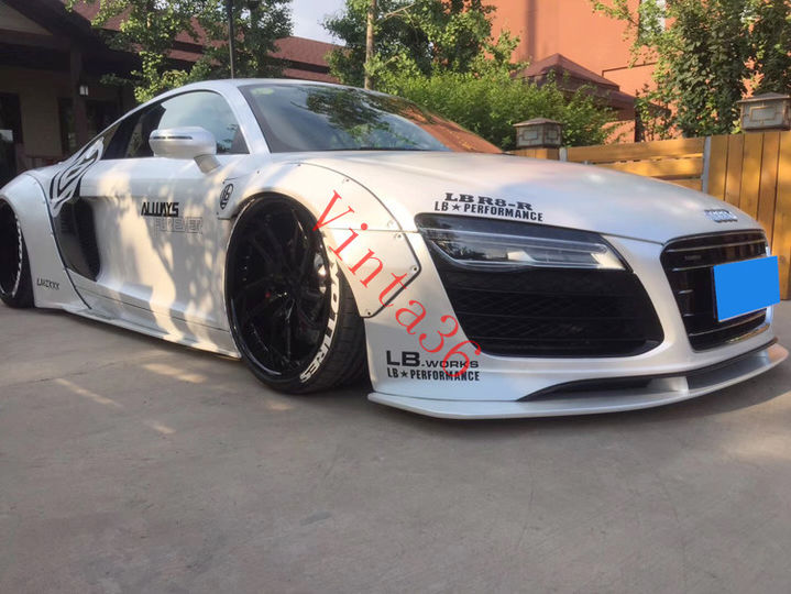 Liberty walk R8 奥迪R8改装LB宽体包围 前后唇 侧裙 尾翼 宽体...