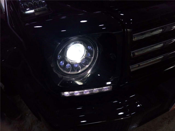 奔驰G500大灯不亮升级飞利浦XV二代氙气灯，贵阳兴美源改灯