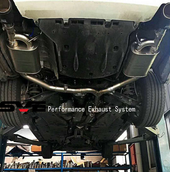 广州丰田皇冠2.5改装SVE中尾段阀门双出排气搭配碳纤维尾嘴