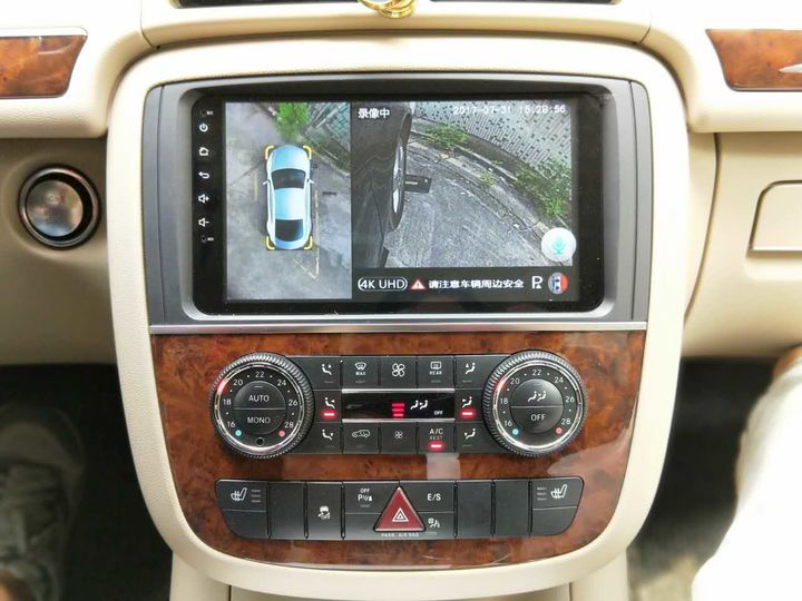 奔驰R级改装安卓大屏导航360度全景行车记录仪