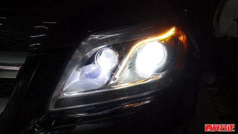 西安合正奔驰GL450汽车大灯改改装4透镜