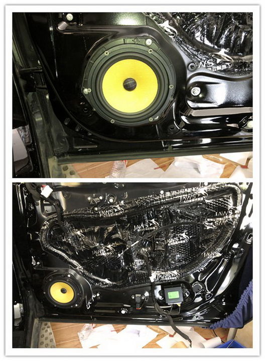 7，德国RS能量两分频套装喇叭中低音喇叭安装在汽车原位.jpg