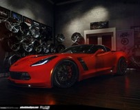 雪佛蘭Corvette Z06改裝紅色ADV.1輪轂