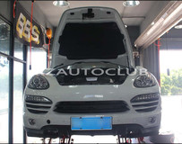 卡宴改大嘴四出輪眉踏板后上21寸原廠雙五幅車(chē)輪