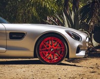 奔馳AMG GT S版改裝紅色Forgiato輪轂