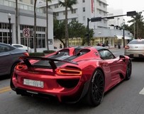 Chrome Red保時捷918 Spyder改裝Weissach套件