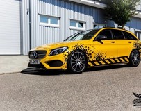 奔馳C450 AMG改裝出租車黃與絲光藍(lán)