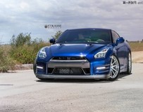 藍珍珠日產GT-R改裝拉絲鋁金屬輪轂