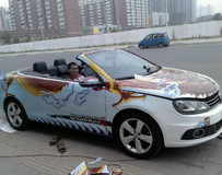 車尚海鄭州車展大眾全車彩繪中國龍