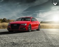 紅色奧迪S5改裝深凹Vorsteiner輪轂