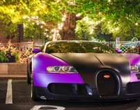 改裝亞光紫黑色布加迪威龍