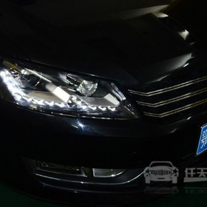 武汉新帕萨特车灯改装升级原厂高配LED日行灯氙气大灯总成
